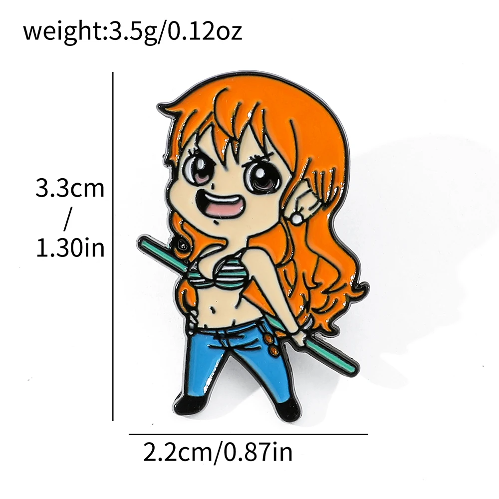 6 Pcs ONE PIECE Cartoon Brooch Usopp Luffy Nami Fashion Enamel Pin Metal Badge Jewelry Clothing Backpack Accessories Gift view 5