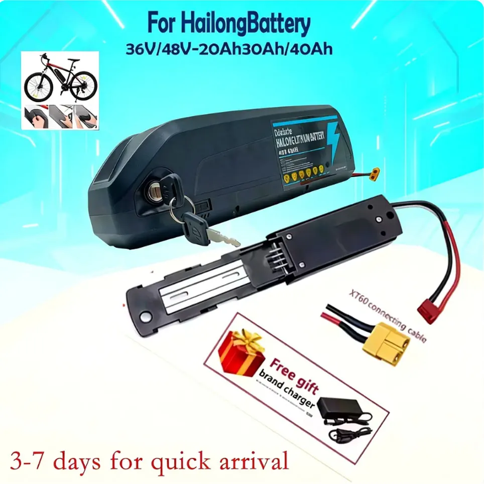 Batterie Hailong de haute qualité 36V 48V neuve d'origine 30AH 40Ah pour moteur Bafang BBS02 BBS03 BBSHD + BMS avec prise personnalisable