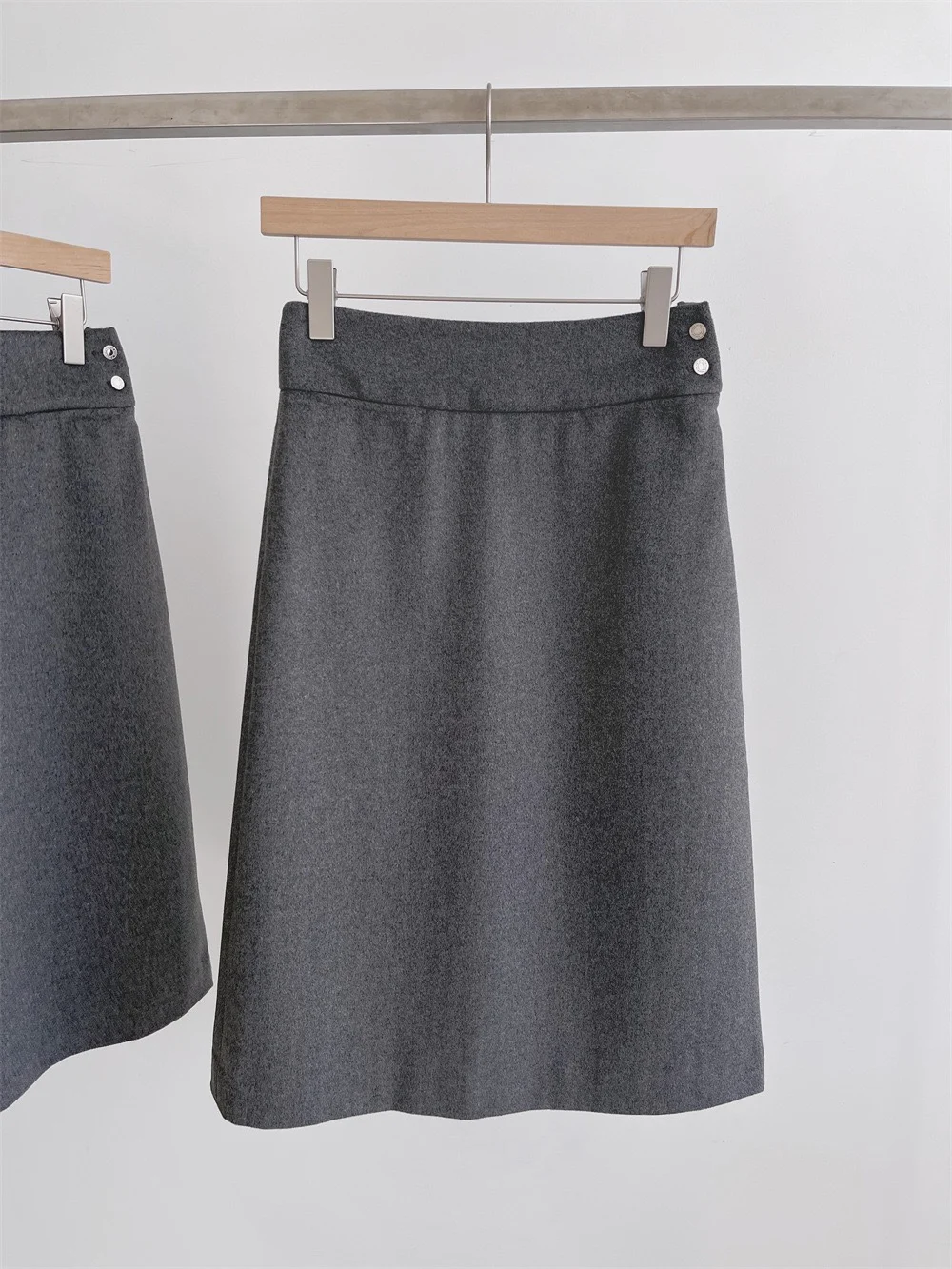 Jupe mi-longue en laine taille haute, coupe droite, multifonctionnelle, couleur Pure, allongement des jambes, Collection d'automne, pour les déplacements quotidiens