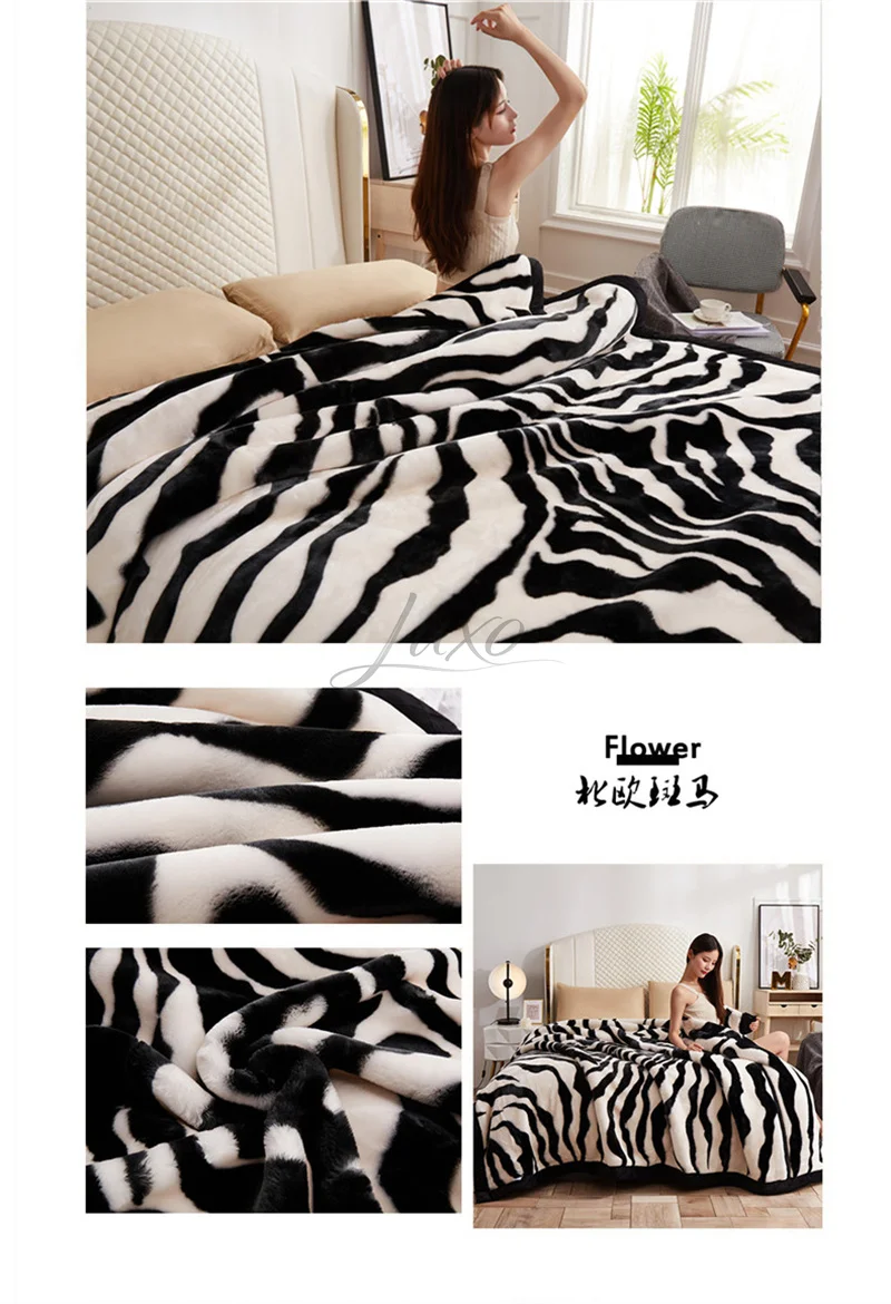 New Warm Weighted Blankets for Beds High End Thicken Warmth Raschel Blanket for Winter Autumn Double Side Plush Comforter Quilt