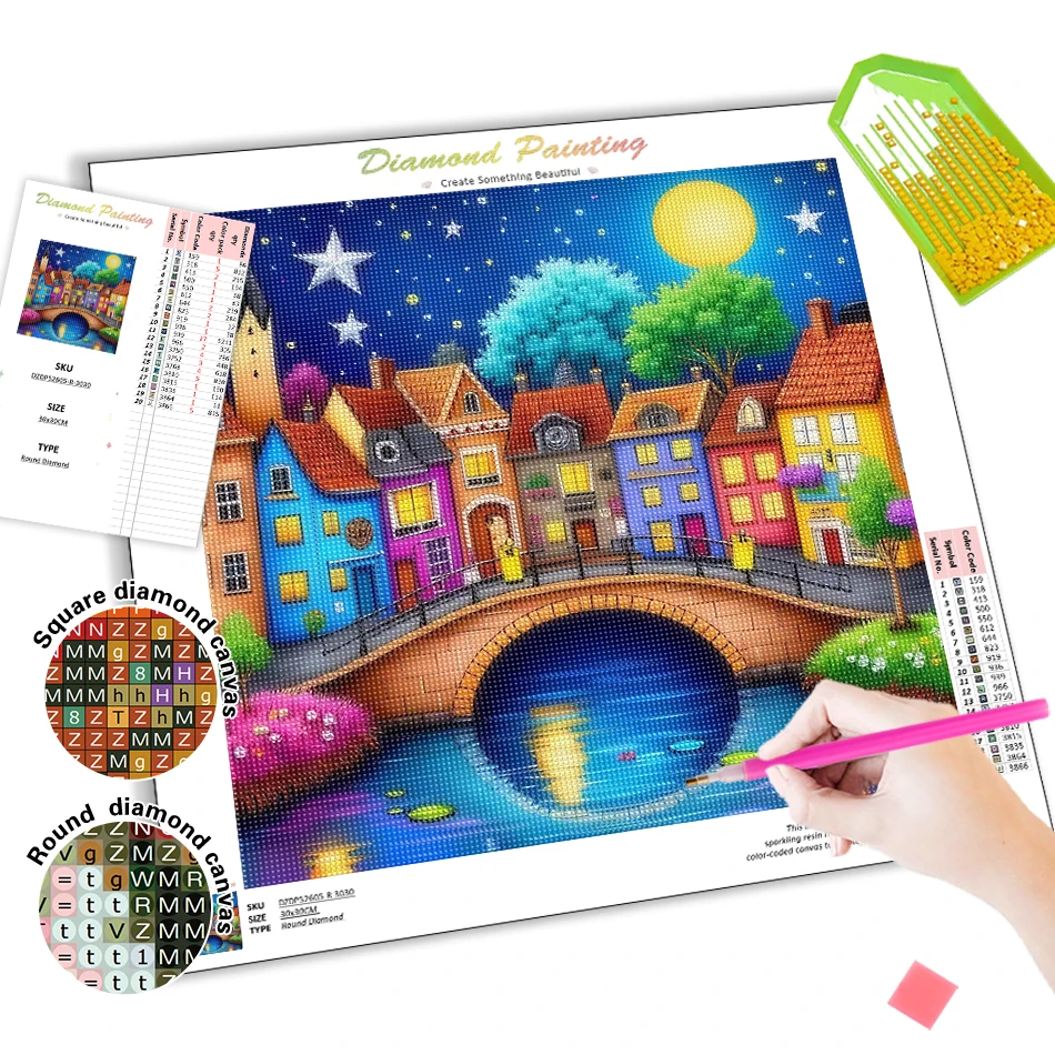 SDOYUNO Diamant Malerei Werkzeuge Stadt Szenische Architektur 5D Diamant Bilder Handwerk Kreuz Stich Kits Stickerei Diy Kristall Set