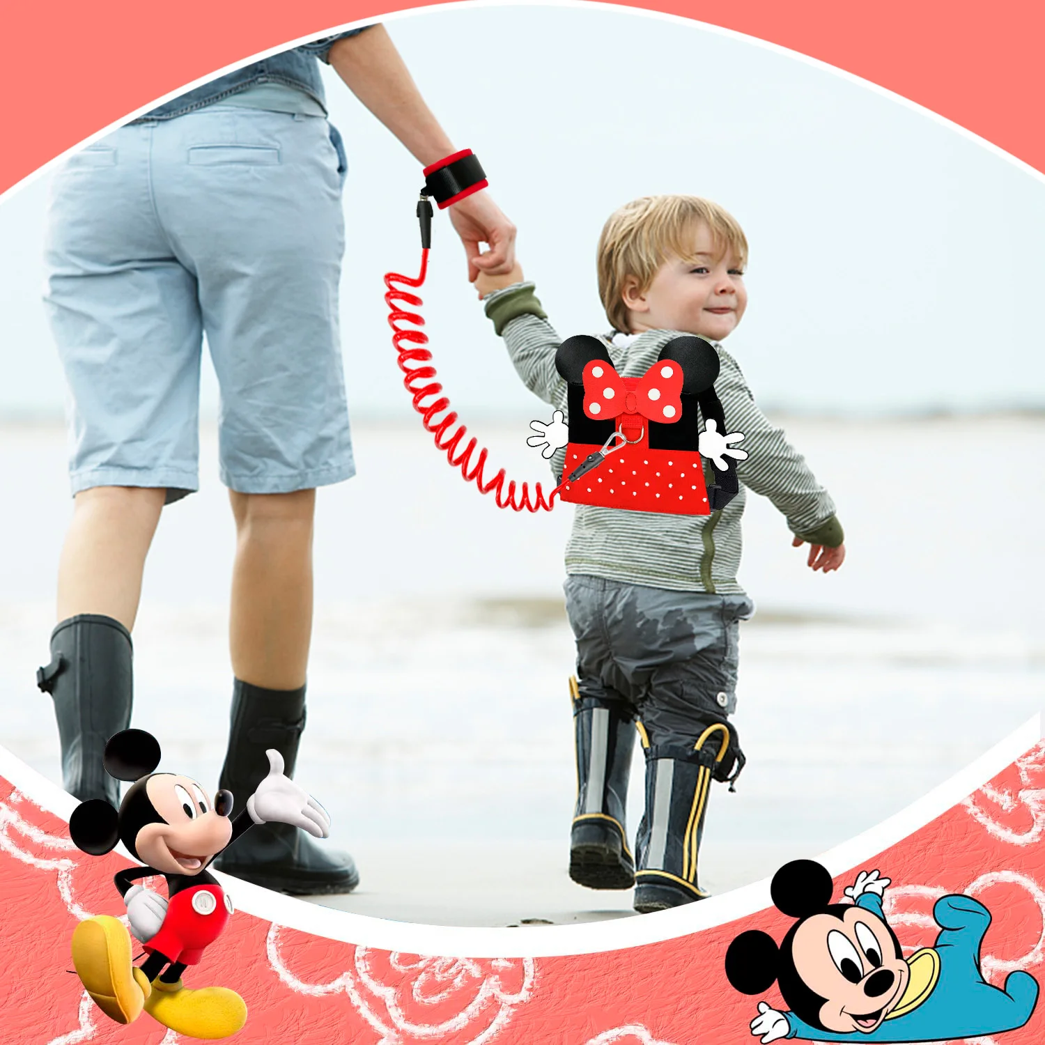 حزام مقود الأطفال الصغار، مجموعة 3 في 1 من المقاود للأطفال الصغار - مقود أطفال بطول 2 مترًا للأطفال الصغار ومقود معصم للأطفال