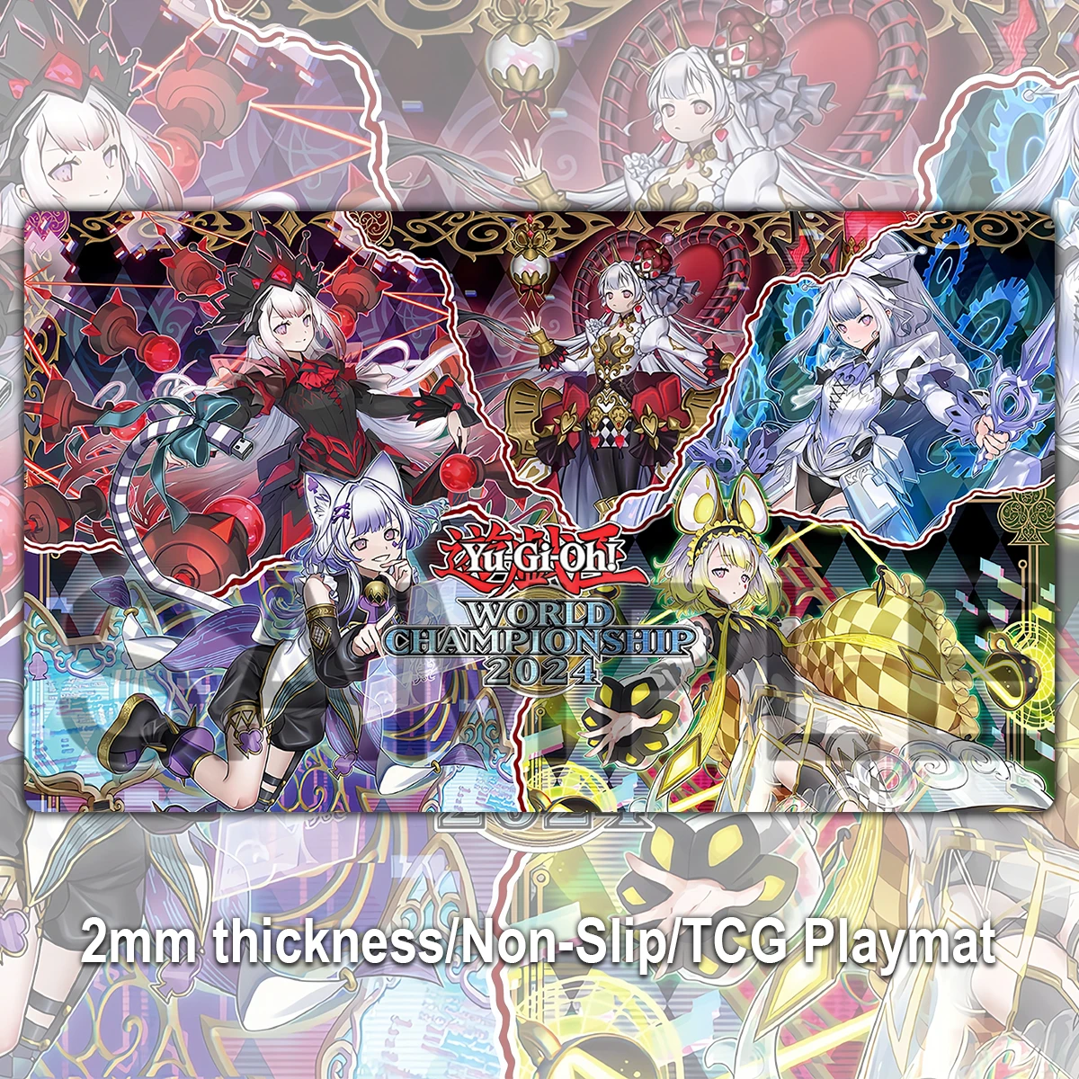 YuGiOh MALICE P White Rabbit TCG Mat Maliss P Chessy Cat Board Game CCG Pad Trading Card Game Mat Rubber Mousepad 600x350x2mm