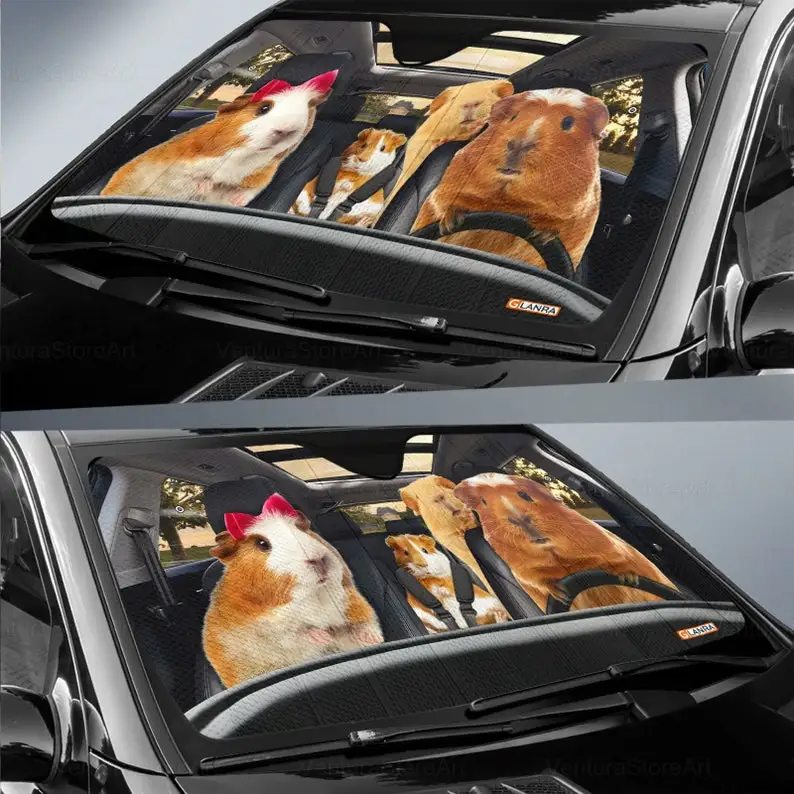 Parasole per auto cavia, parasole per parabrezza per auto, accessori per auto per porcellini d'india, decorazione per auto, regalo per lui, amante della cavia PHT