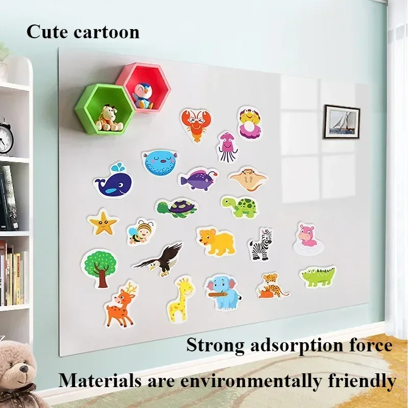 12pcs Animal Fridge Magnet Fish and Crab Wooden Fridge Magnet 3D Cartoon Sticker Toy for Kids Diy Office Whiteboard Gadget