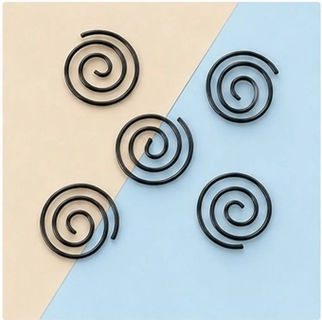 100Pcs Metal Decorative Black Circle Paper Clips Small Round Organization Office School Planner Supplies