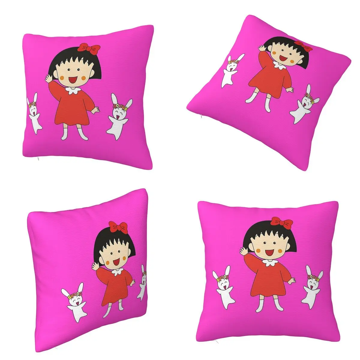 Chibi Maruko Chan Square Pillowcase Cushion Cover Pillow Case Throw Pillow Cover for Home Sofa Living Room