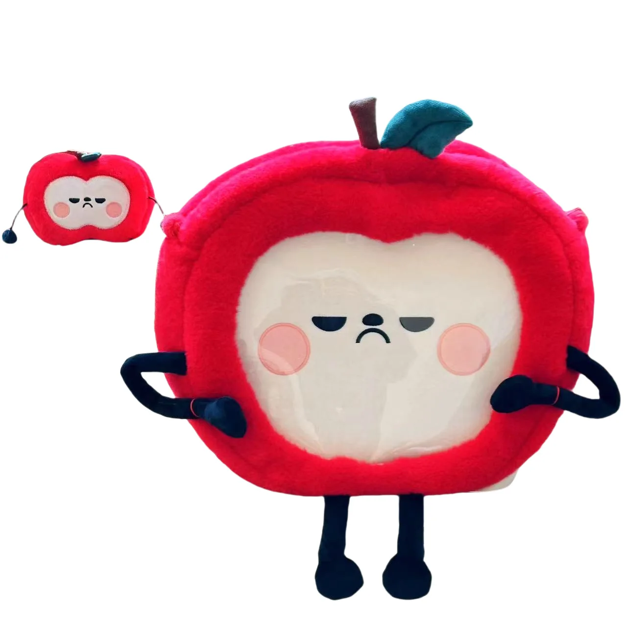 Rugzakset met pluche hangerpop, 45 cm fruitpijnzak, verstelbare riem, 10 cm knuffel voor fans