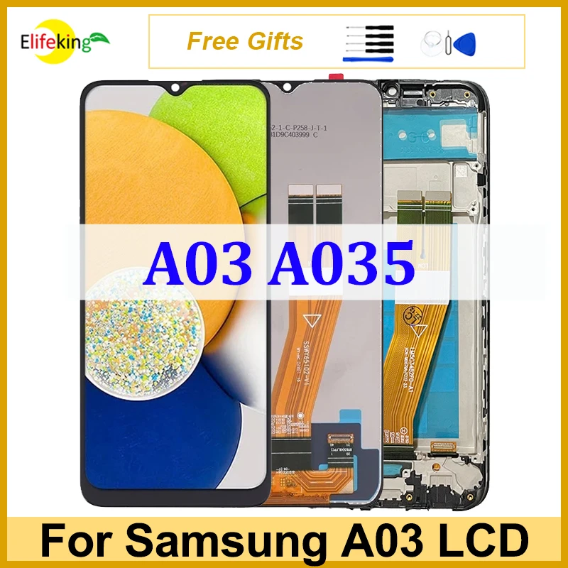 

6,5 ''для Samsung A03 ЖК-дисплей A035F A035FD SM-A035F/DS, дигитайзер сенсорного экрана в сборе для Samsung A035 ЖК-дисплей с рамкой