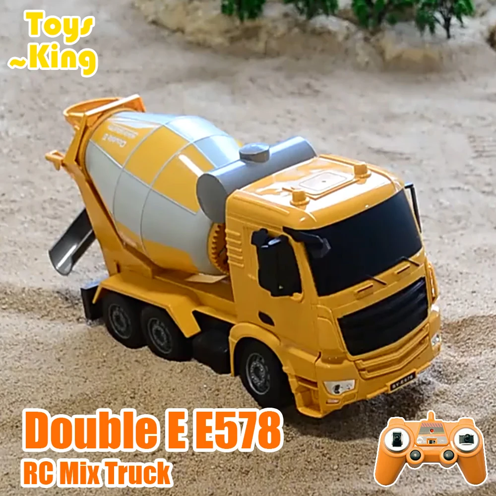 DOUBLE E E578 1/26 RC Trucks Construction Toys Vehicles Mini Remote Control Cars Mixer Truck Engineering Car Toys for Boys Gift