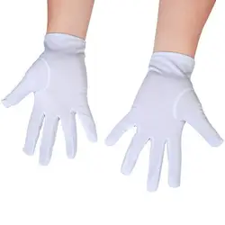 Three-Gluten Gloves Polyester Gloves White Celebration Restaurant Waiter Gloves Halloween Christmas Jewelry Performance