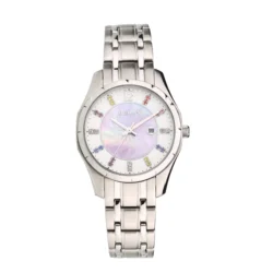 BERNY-Relógio de quartzo feminino com mostrador colorido, 100% aço inoxidável, relógio de diamante casual, moda feminina, impermeável, 3ATM