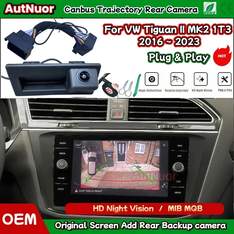 

Rear Reverse Backup Camera for VW Tiguan II MK2 1T3 2016 2017 2018 2019 2020 2021 2022 2023 Mib2 Plug and Play Without Coding