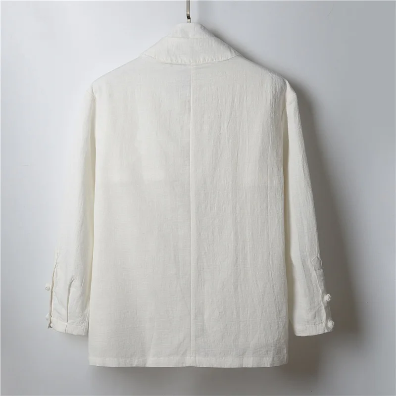 الربيع والخريف جديد Vintage الرجال كبير Hanfu وهمية قطعتين معطف الرجال النمط الصيني فضفاض سترة واقية غير رسمية #5