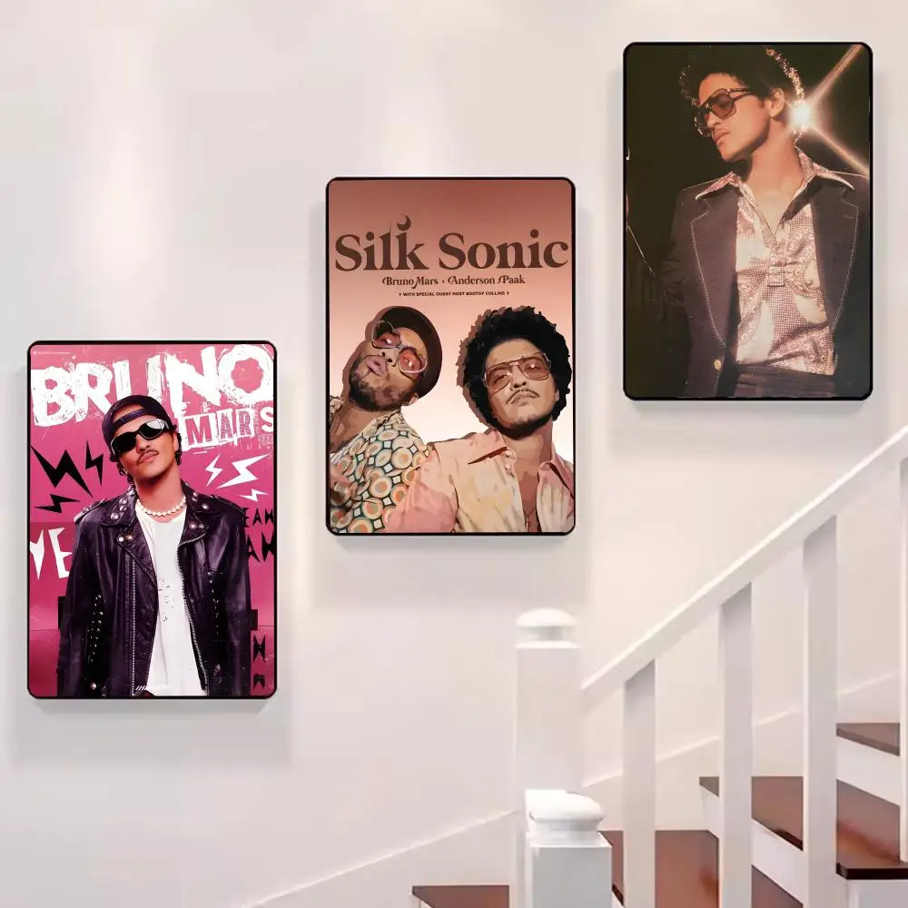 B-Bruno المغني M-Mars ألبوم الكنز اللوحة الخط قماش المشارك: تجعد الحرة مقاوم للماء دائم جميع الفضاء جدار ديكور