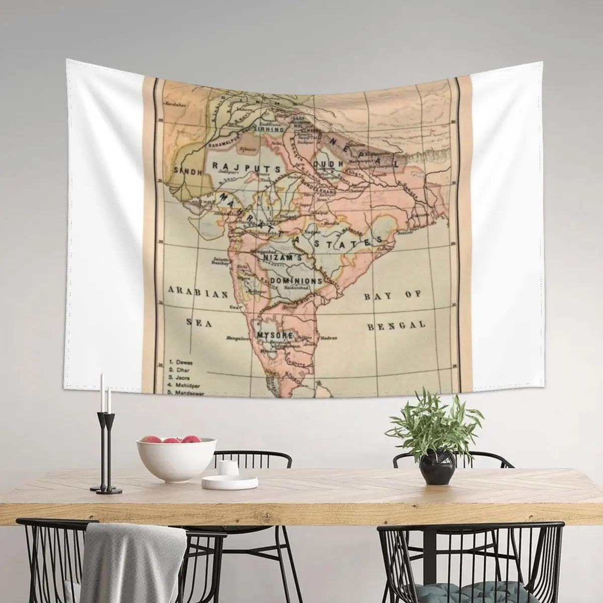 

Vintage Map of India (1823) Tapestry Cute Room Things Decoration Wall Bedrooms Decorations Anime Decor Tapestry