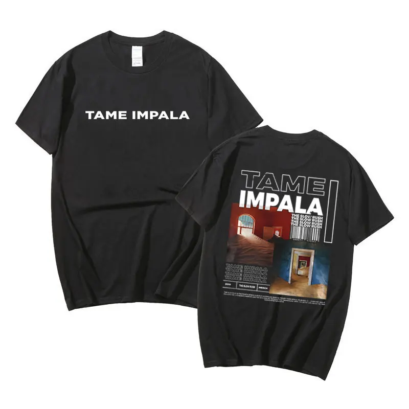 Tame Impala The Slow Rush Double Sided Print T-shirt Men\'s Lndie Pop Rock Music T Shirts Tops Men Women Vintage Oversized Tshirt