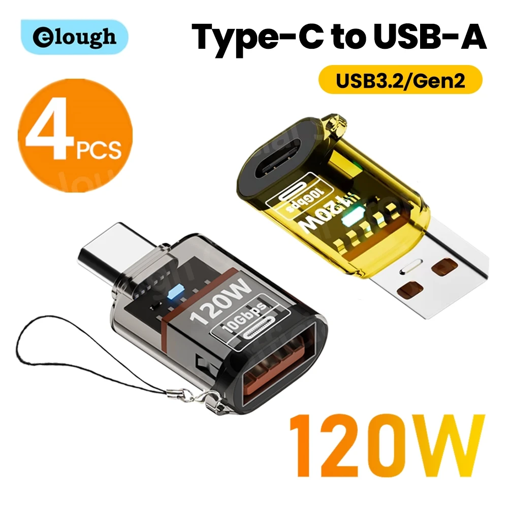 Elough USB 3.2 adaptateur USB A à Type C connecteur de charge rapide pour iPhone 15 16 Macbook OTG Type C mâle vers USB femelle Adaptador