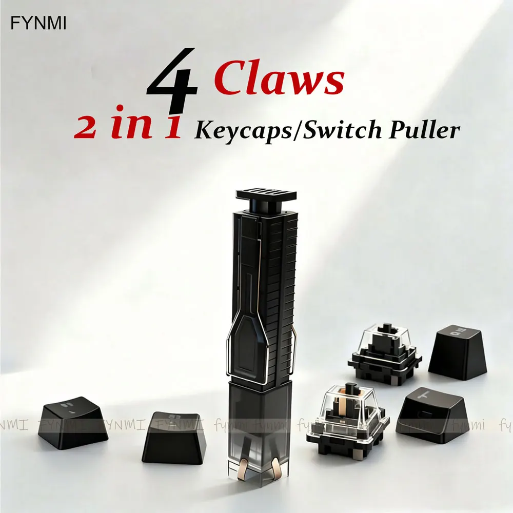 New Fynmi 4 Claws Multifunctional 2 in 1 Keycaps Puller Switch Puller Mechanical Keyboards Tools