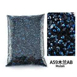 Ink Blue AB Wholesale Bulk Resin Rhinestone Jelly transparent AB 2mm,3mm,4mm,5mm,6mm Facets FlatBack Nail Art Garment Decoration