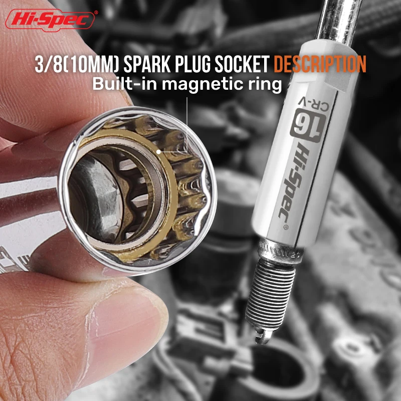 Kunci Soket Busi Mobil Hi-Spec Universal 14/16mm Kit Pemasangan Penggantian Perbaikan Magnetik Penghapus Busi Untuk Perbaikan Mobil