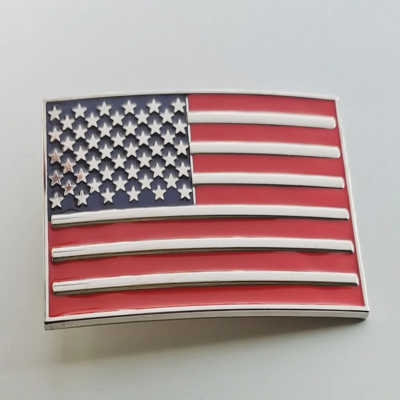 Mens Fashion Native American Flag Square Belt Buckle Black Enamel Medium Suitable 4cm Width Belt
