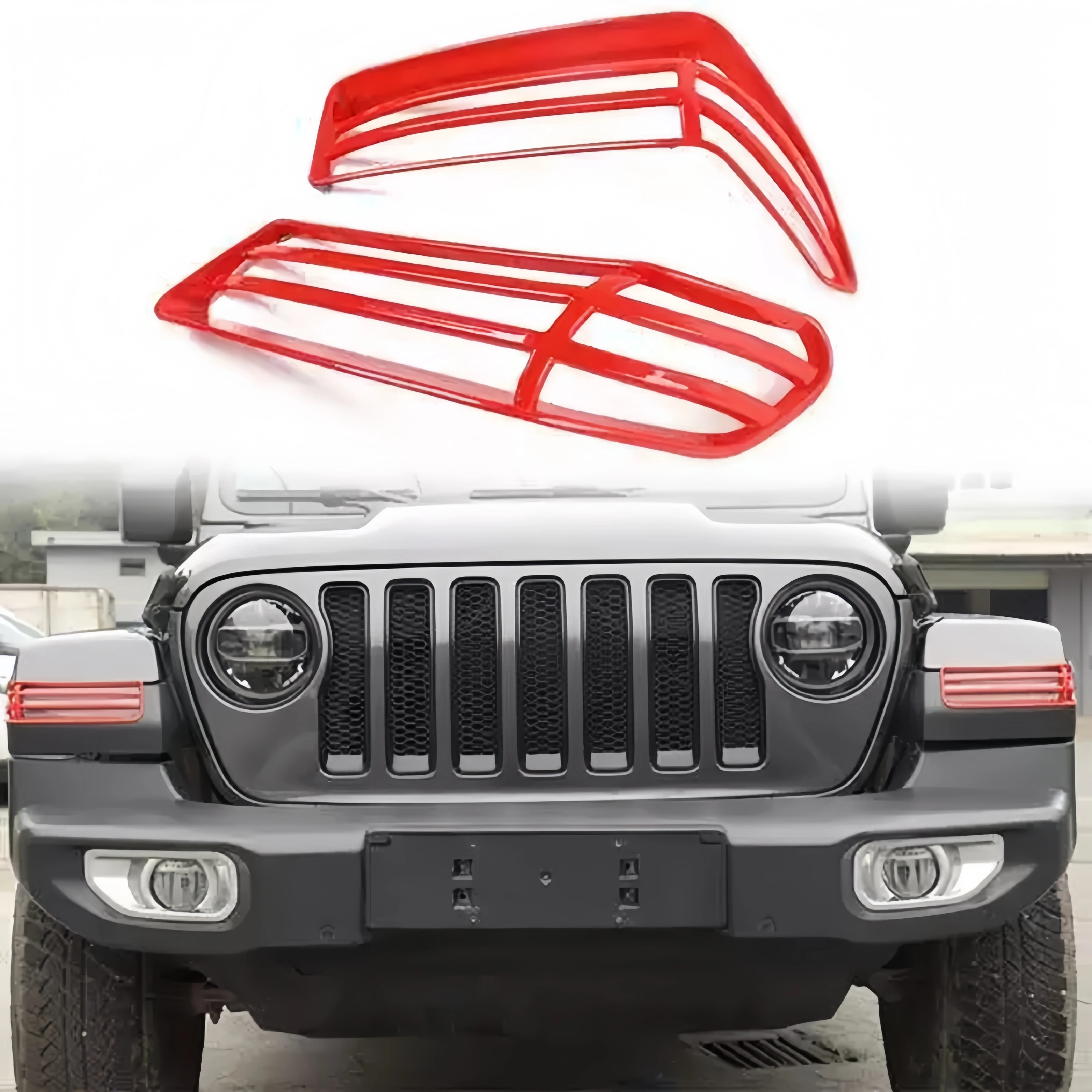 

Headlamp Wheel Eyebrow Tail Light Guards Trim For 2018-2025 Jeep Wrangler JL JLU 4XE Rubicon Sahara Sport JT Chromium Styling