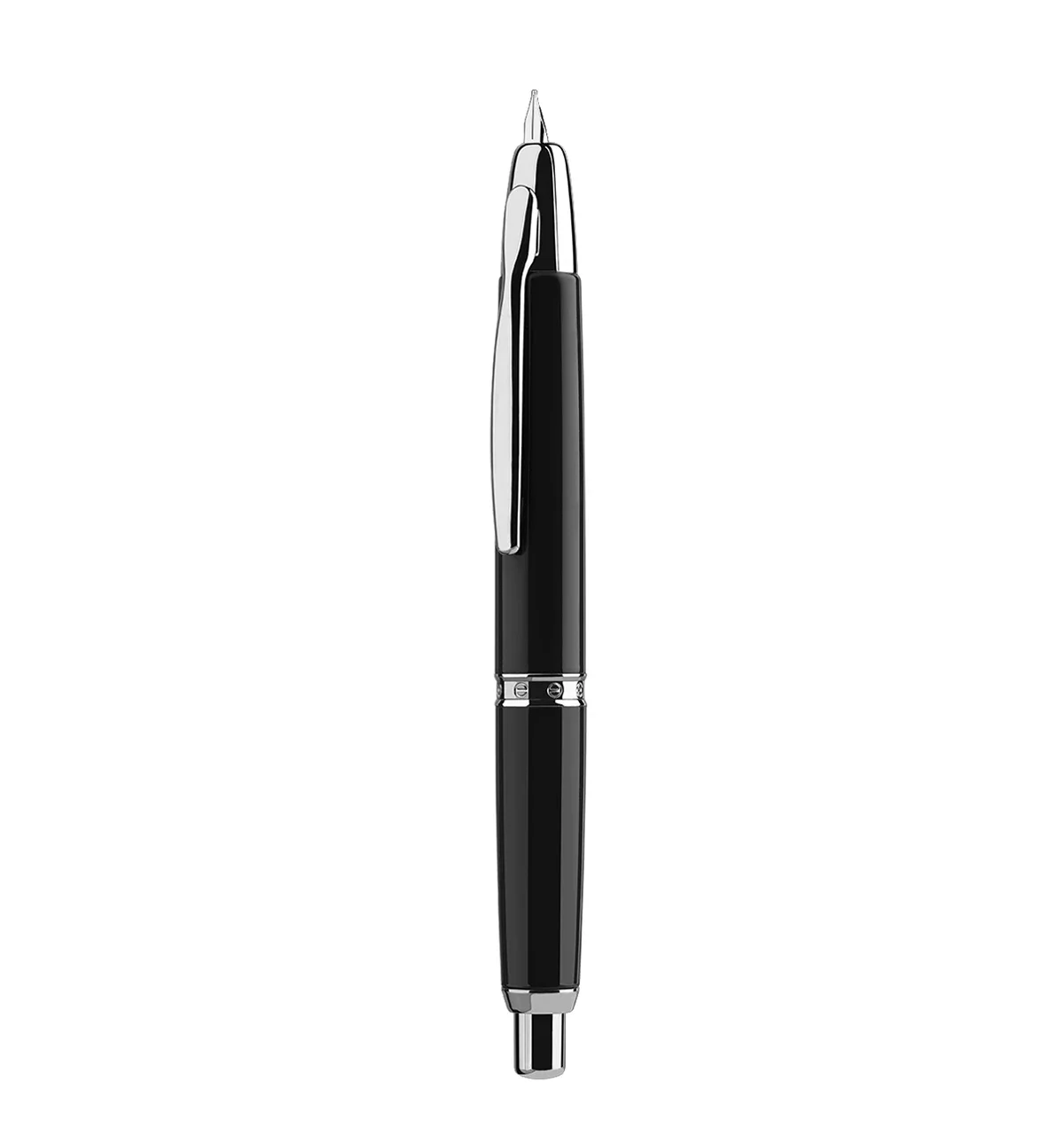 Majohn A1 Retractable Fountain Pen Extra Fine Nib with Converter, Vivid Black Writing Gift Pen