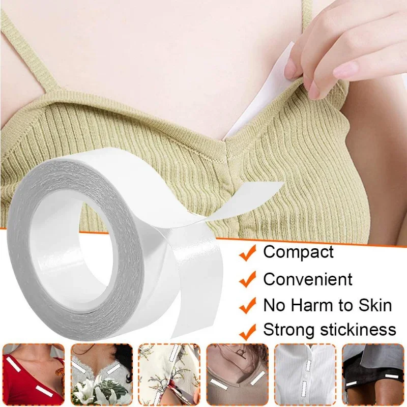 Double Sided Adhesive Tape for Women Safe Body Tape Summer Clothing Clear Lingerie Bra Strip Sticker Anti Slip Waterproof Tape