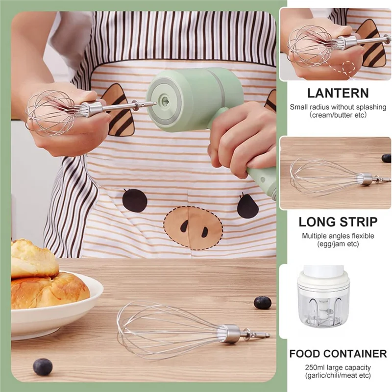 

Practical-Hand Mixer Cordless Electric Blender Portable Multi-Purpose Food Beater For Mixing Eggs Whipping Cream Chopping Garlic