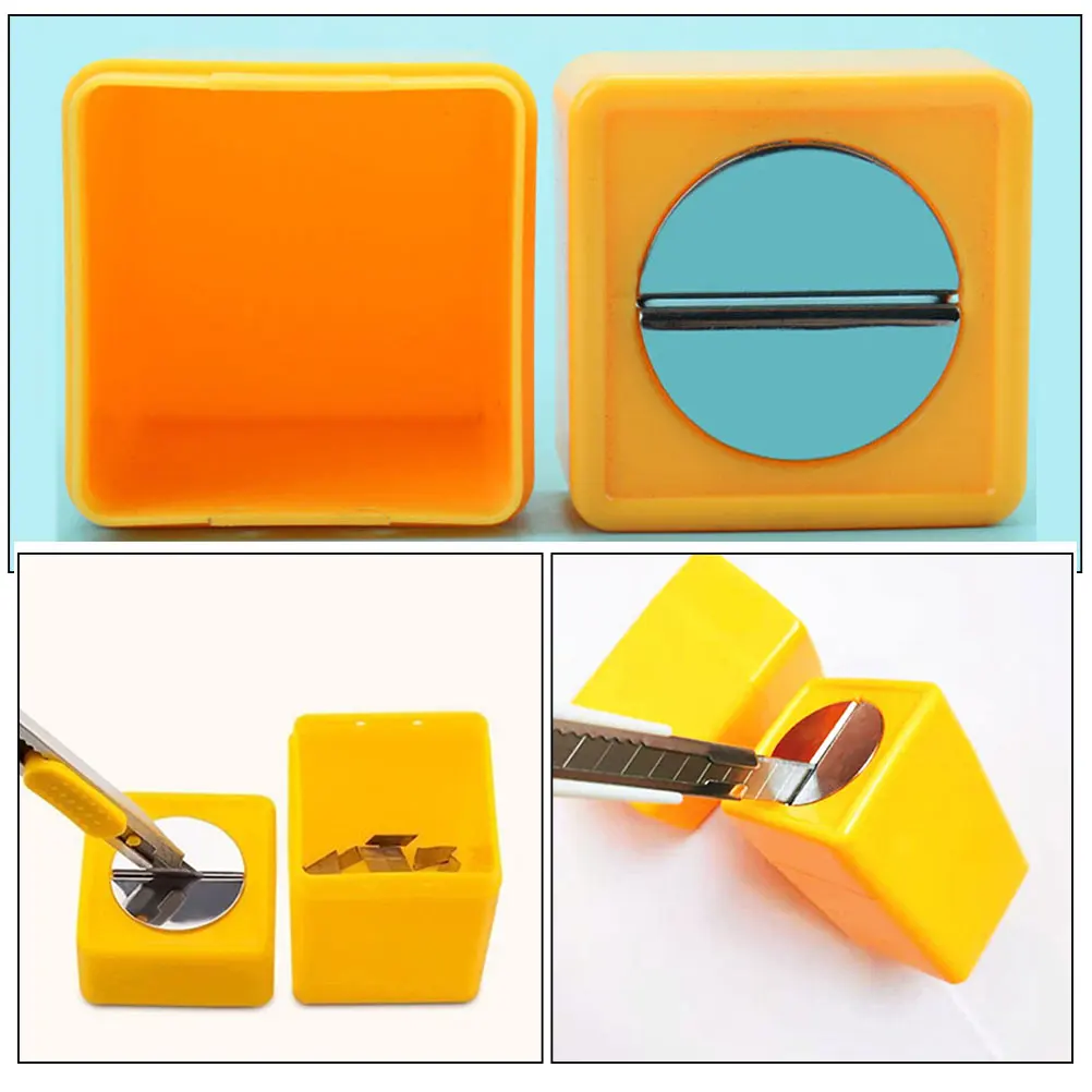 

4pcs Blade Storage Box Double Edge Razor Blades Yellow ABS Shaving Travel Disposable Container Recycling Tin Durable