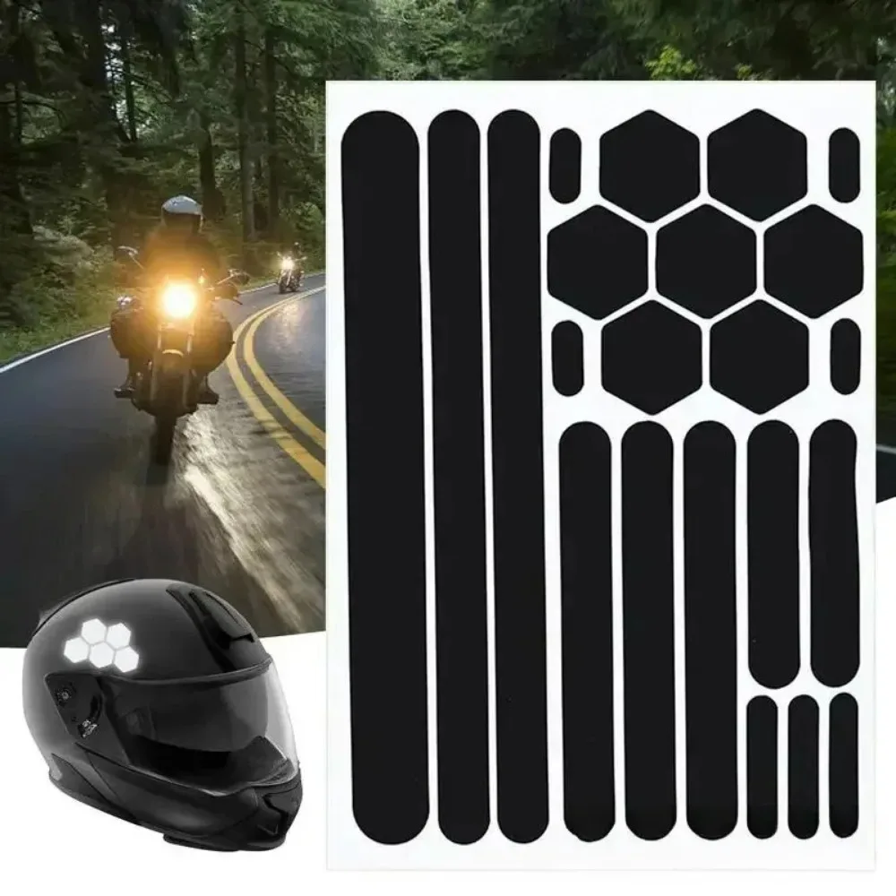 Motorcycle Sticker Reflective Gear Reflective Black Stick Motorcycle Reflective Tape For Helmet Cars Trailers Bikes Premiump