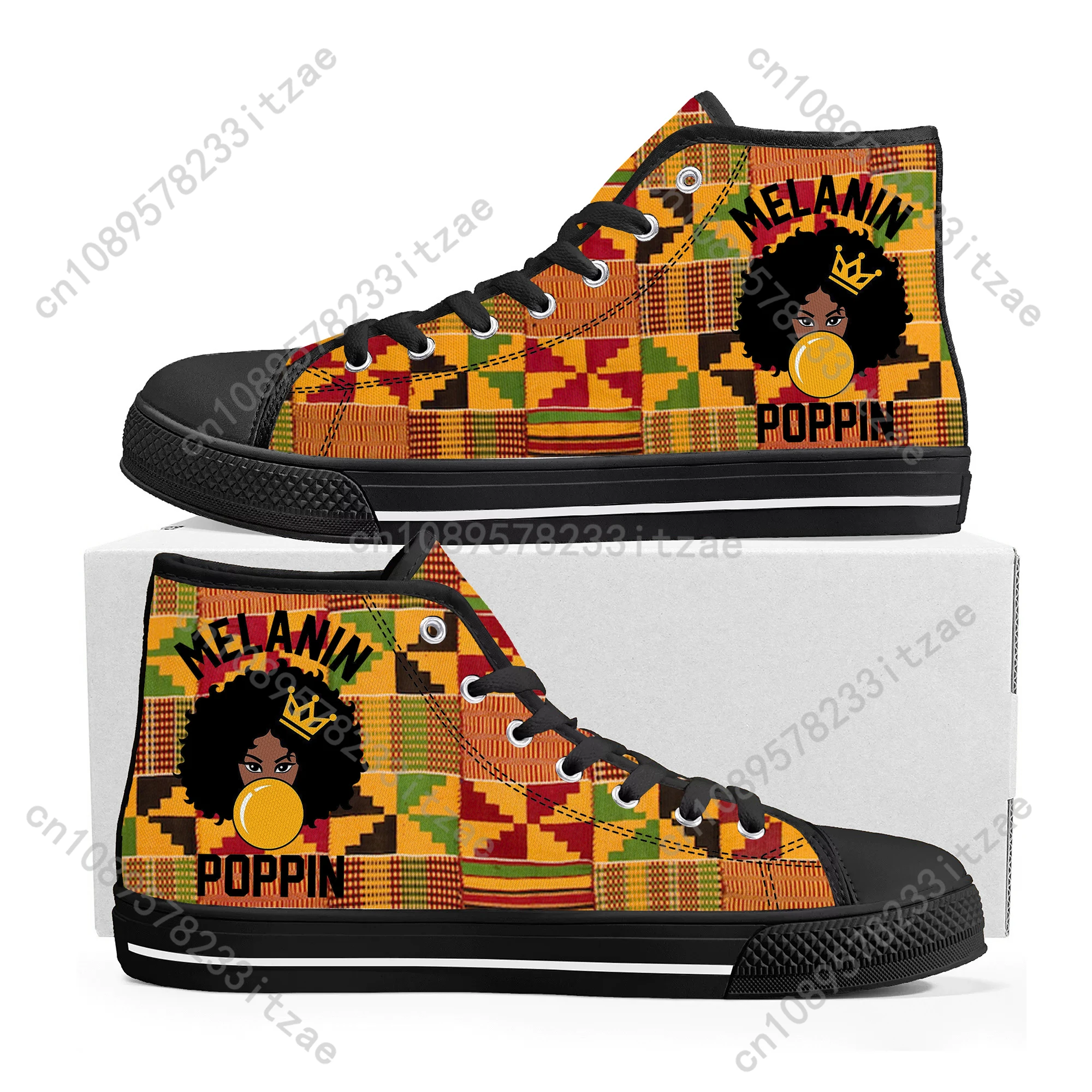 

African Ethnic Culture Design High Top Sneakers Mens Womens Teenager High Quality Canvas Sneaker couple Casual Shoe Custom Shoes