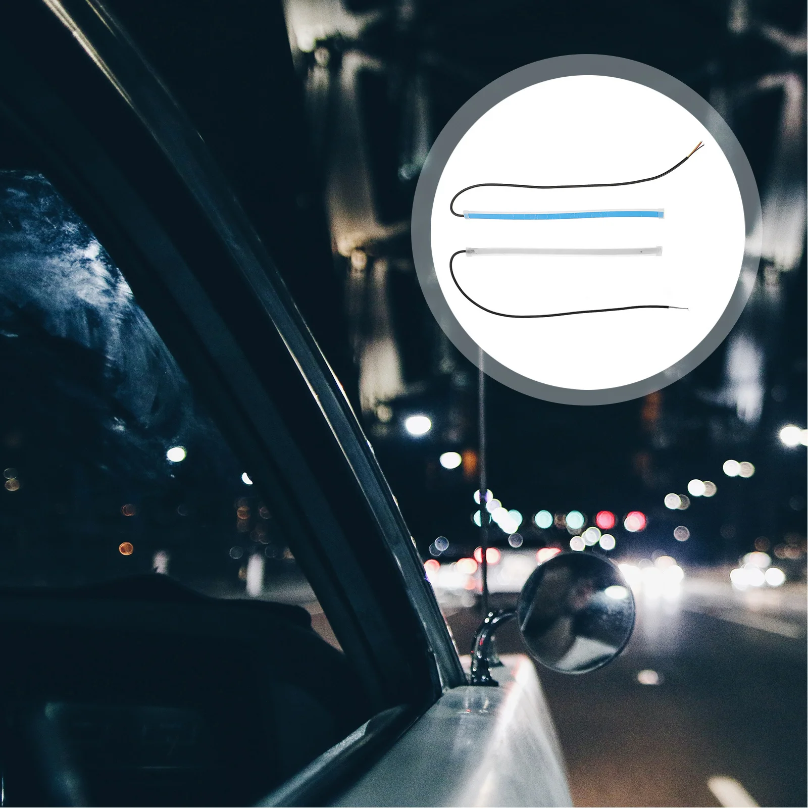 

2pcs Led 4Mm Ultra-Thin Surface Strip Tube Surface Strip Tube Lamp Flexible Fog Light Driving Fog Light