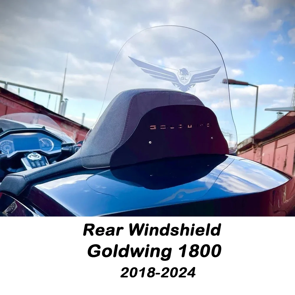 

New Goldwing Modified Accessories Motorcycle Rear Windshield For Gold Wing 1800 GL1800 2018-2024 With Light Windshield