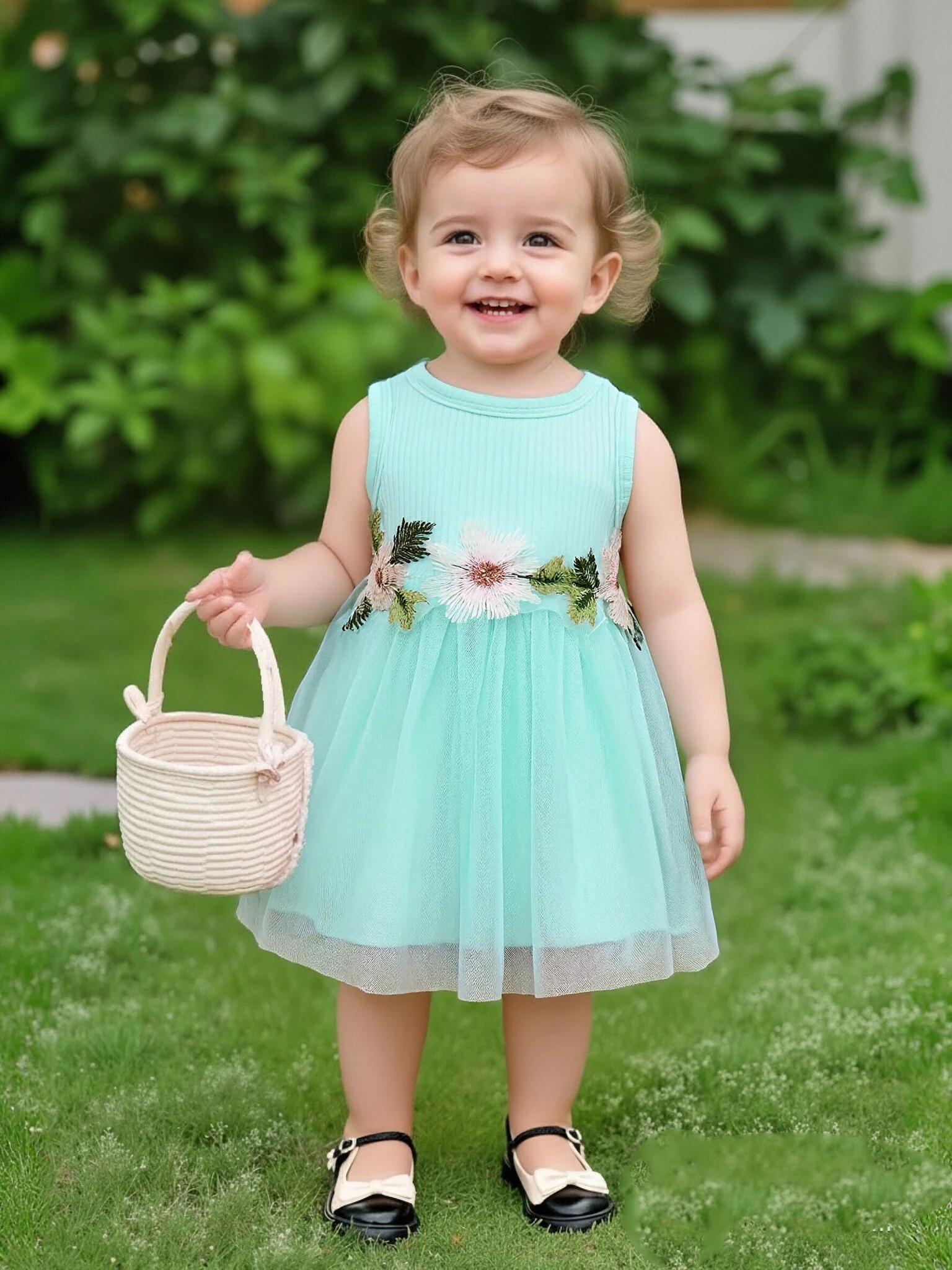Niños Eden 0-3 años de edad bebé floral vestidos de tul bebé recién nacido vestidos sin mangas de flores para niñas pequeñas todo fósforo bab