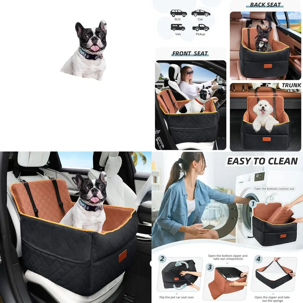 

Подушка-бустер из пены с эффектом памяти для средних собак (до 16 кг) со съемной подушкой, моющимся чехлом, карманами для хранения и 2 ремнями безопасности