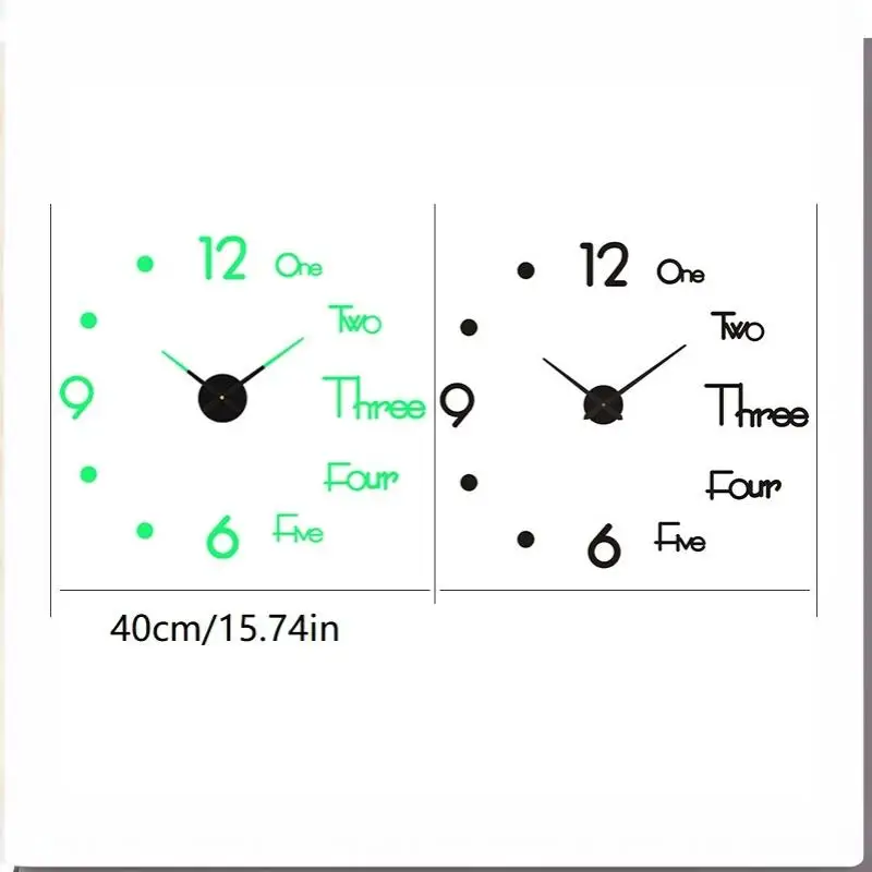 Luminous DIY Wall Clock Glow In The Dark Silent Non Ticking Perfect For Home Office Wall Decor