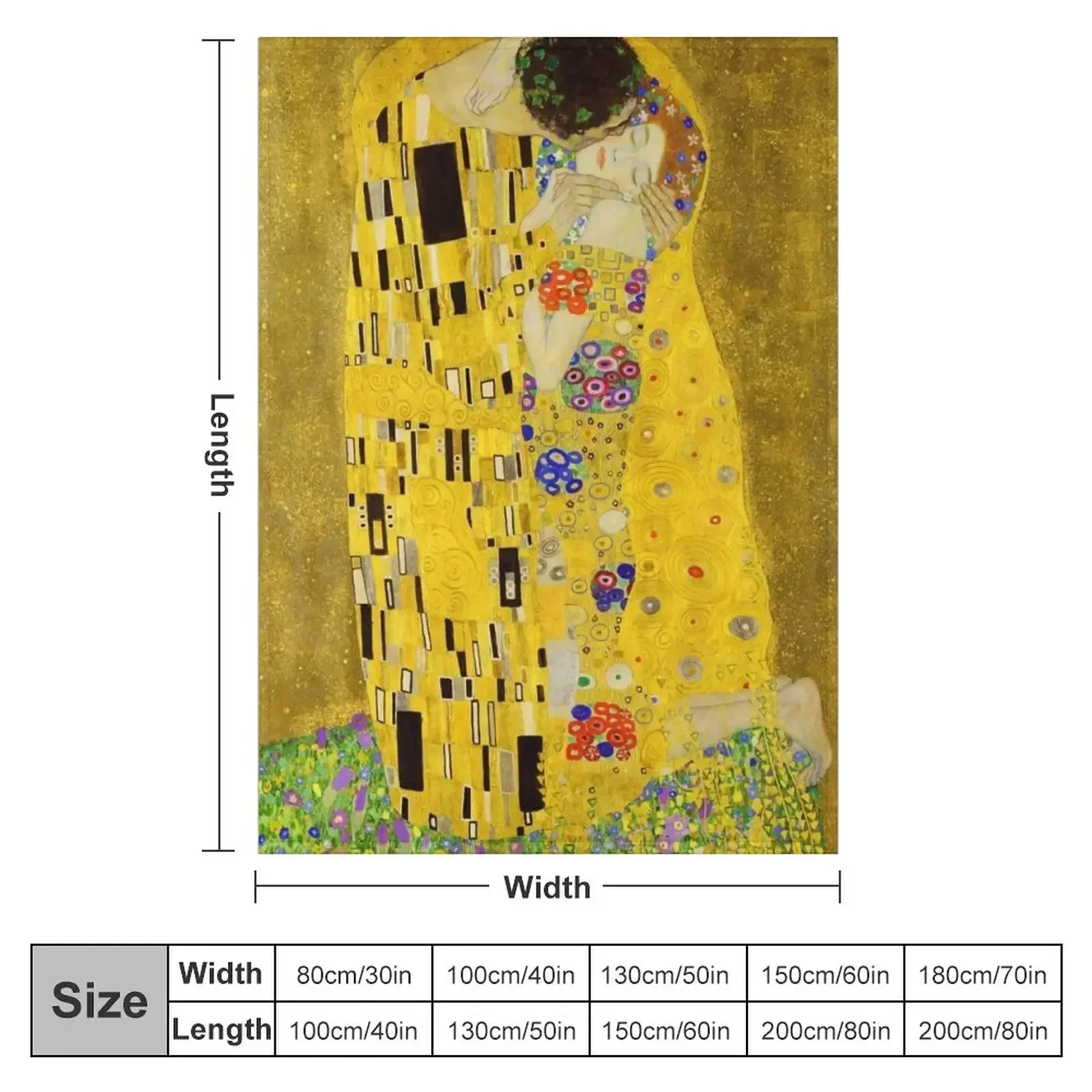 New The Kiss (High Resolution), Gustav Klimt Throw Blanket Sleeping Bag For Decorative Sofa Soft Beds Blankets