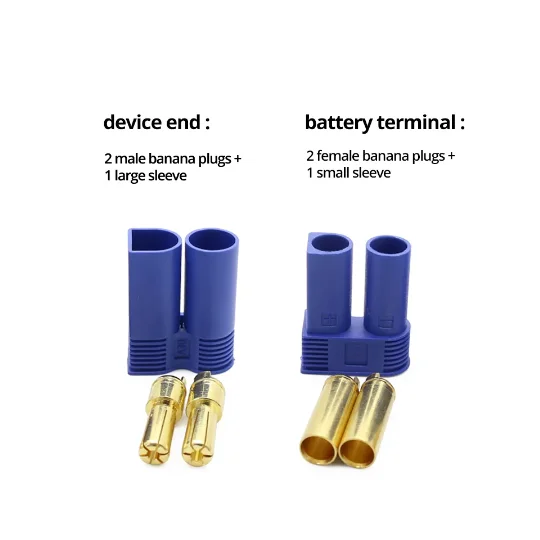 Enchufe de avión dorado EC5, Conector de bala Banana de alta corriente de 100A con carcasa para celdas de alimentación Lipo RC, ESCs, controlador de