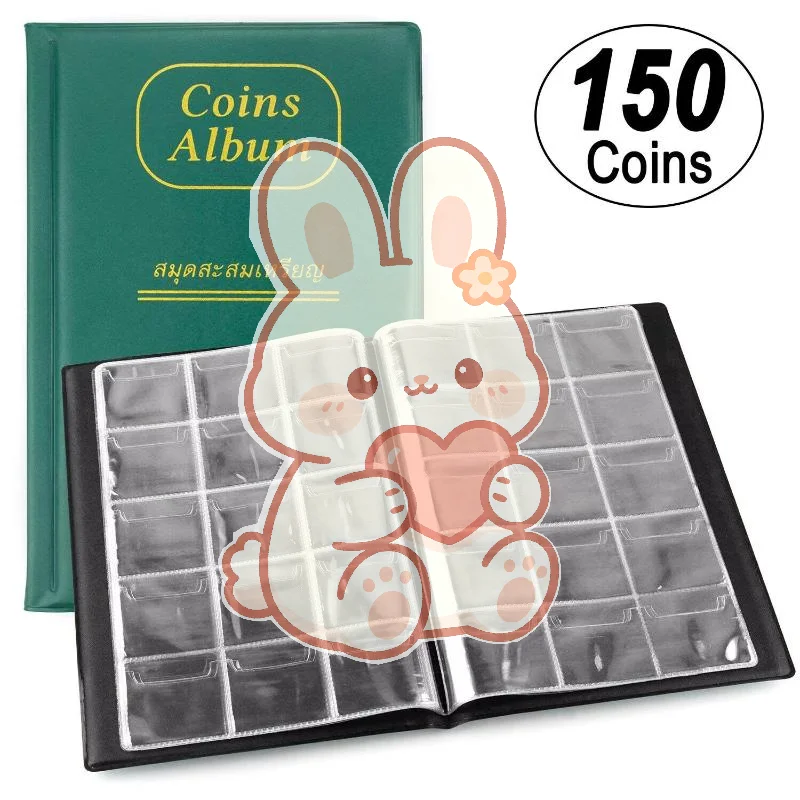 150 Slot Coin Collection Book Waterproof Eco-Friendly Material Coin Album Gift for Adult Coin Collecting Enthusiasts