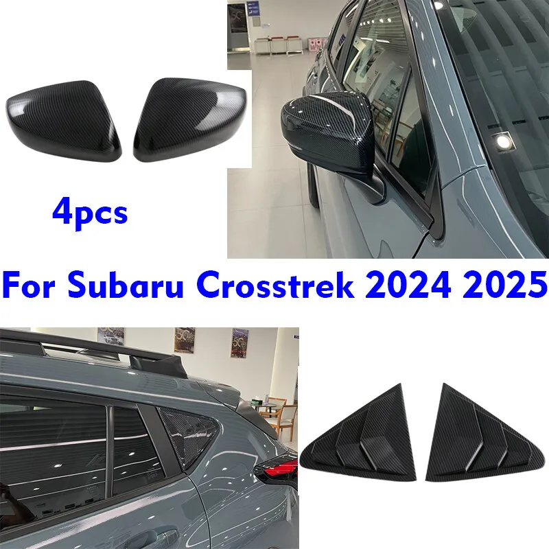 

4Pcs Side Mirror View Vent Window Louver Cover Trim For Subaru Crosstrek 2024-25