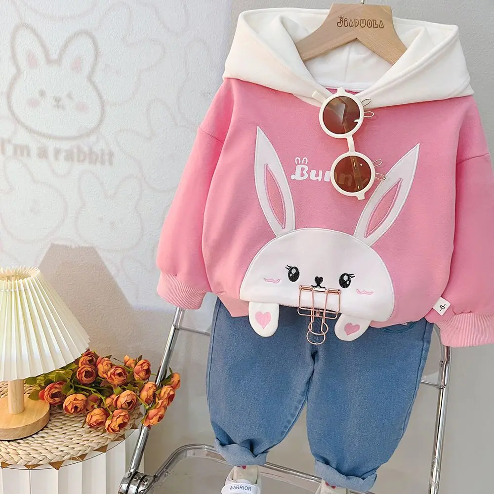 Kids Girls Hoodies Set Spring and Autumn New Baby Hoodie Pants Cute Two Piece Children's Clothing Set