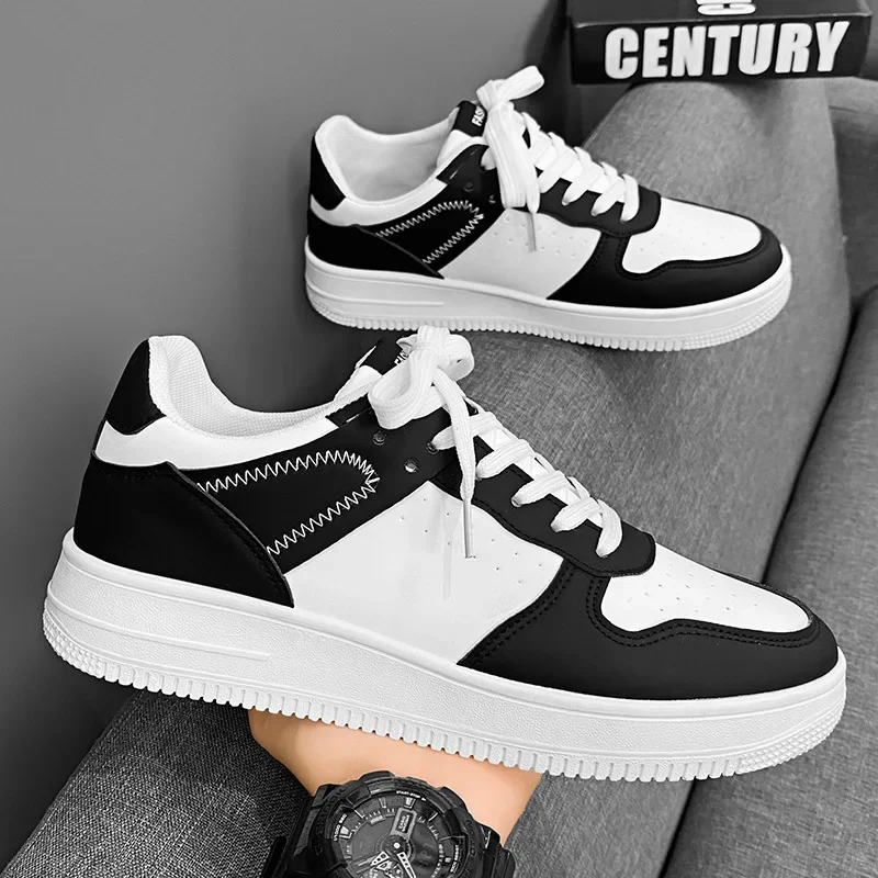 Men's Sneakers 2024 New Casual Sports Shoes for Men Lightweight PU Leather Breathable Flats Mens Tenis Shoes Zapatillas Hombre