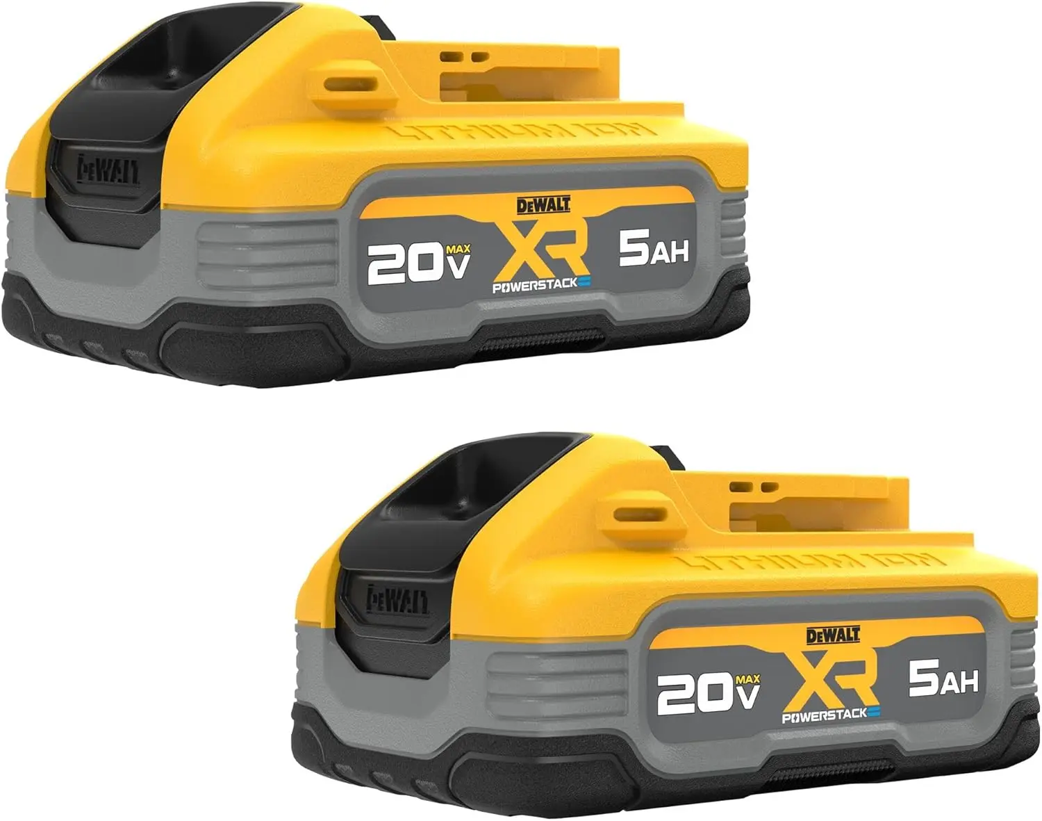 

DEWALT 20V MAX XR POWERSTACK 5 Ah Lithium Ion Battery, 2-Pack (DCBP520-2)