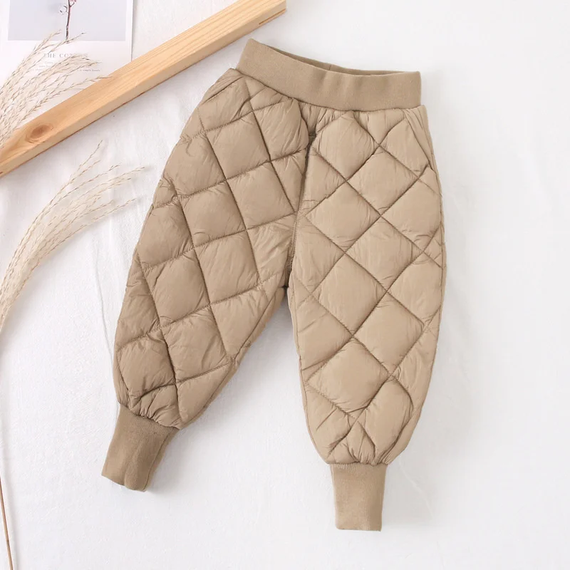 Boys and girls cotton trousers autumn and winter clothes children\'s trousers casual down cotton trousers thick warm pants