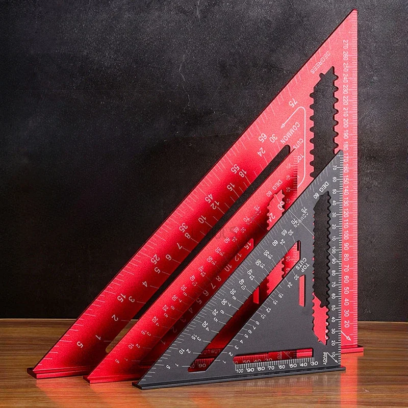 

Woodworking Triangle Ruler Metric/inch Aluminum Alloy Right Angle Protractor High Precision Layout Measuring Marking Ruler Gauge