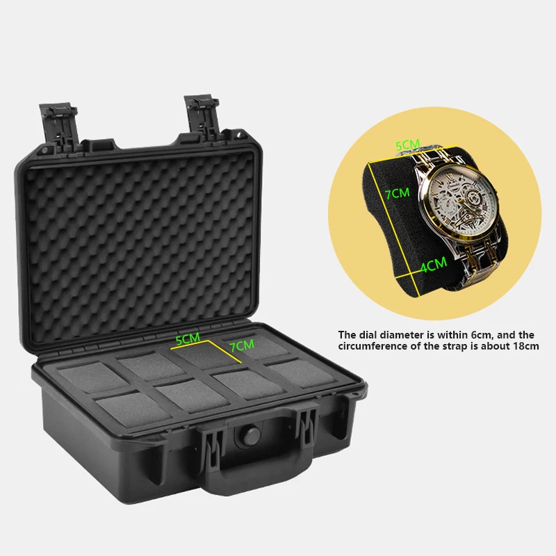 24 Grids Waterproof  Watch Storage Box Shockproof Safety Watch Box  Watch Storage Safety Box Tool Box 44*38*13CM