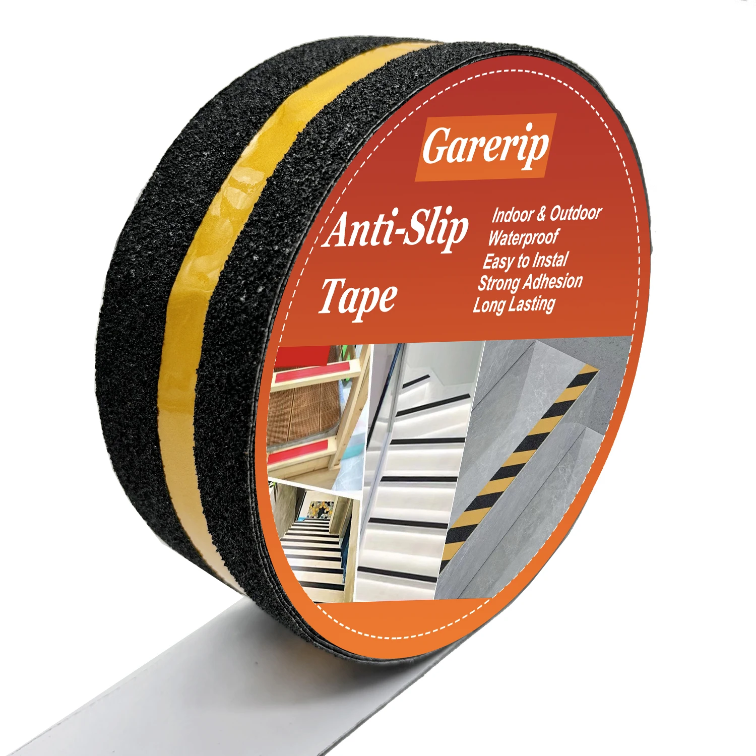 Reflective Safety Anti-Slip Tape, 5cm X 10.6m, Black Reflective Warning Anti-Slip Tape, Can Be Cut and Self-Adhesive, Suitable for Indoor/Outdoor Stairs, Ladders, Swimming Pools, Bathtubs, Boats, Steps, and Floors