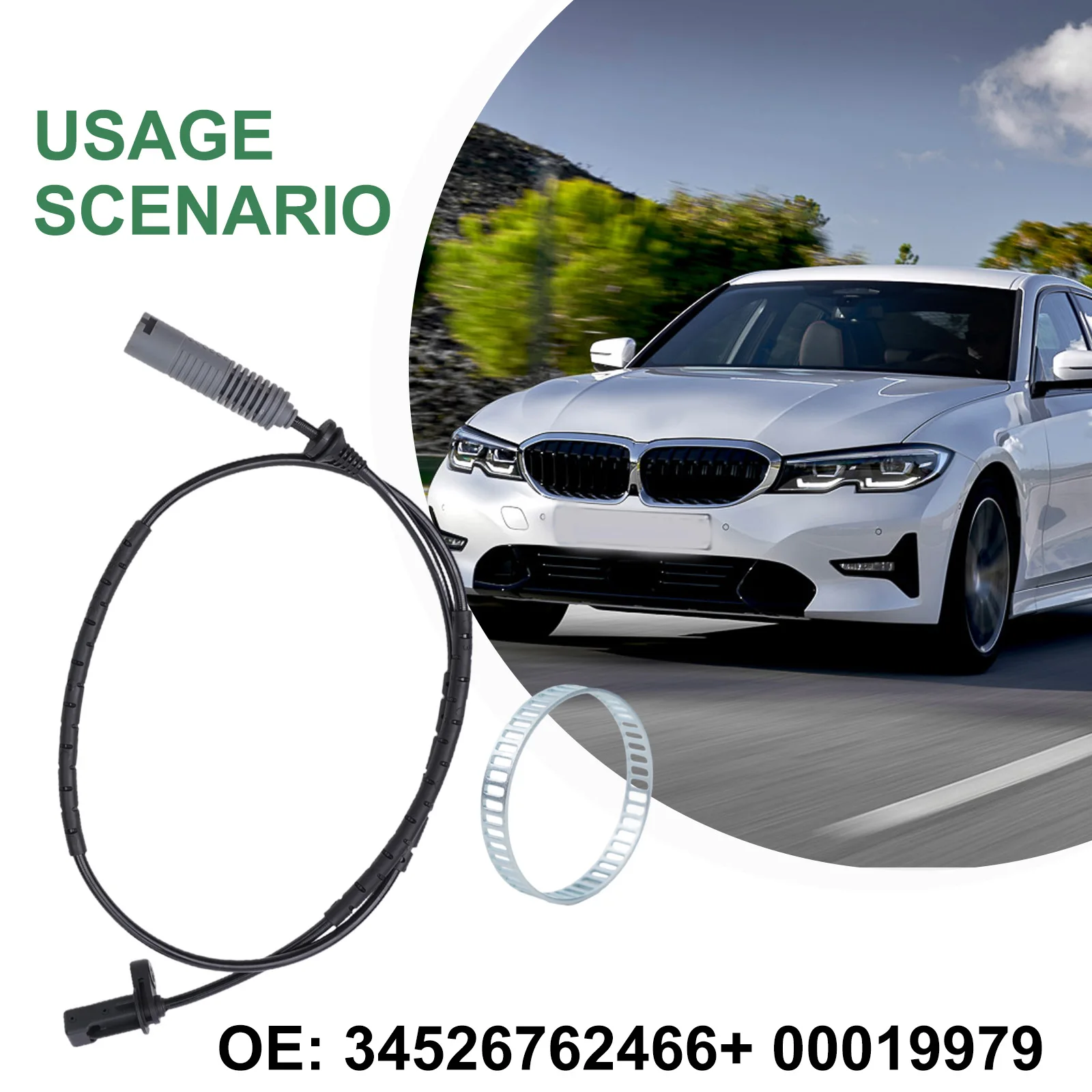 For 3 Series E88 E90 E91 Rear Wheel ABS Speed Sensor ABS Ring 34526762466 For 1 Series Convertible (E88) 2008/03-2013/12